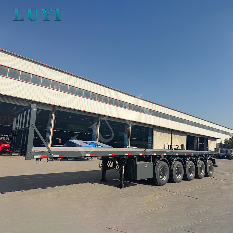 13,6 m Containertransport, 5-Achsen-Pritschen-Sattelauflieger