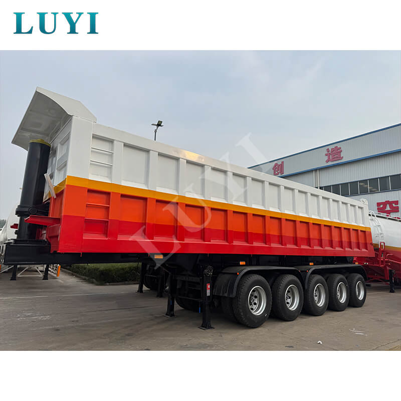 Fünfachsiger Luyi-Sattelauflieger mit Heckkipper, exportiert nach Ghana, anerkannt als professionelles schweres Gerät