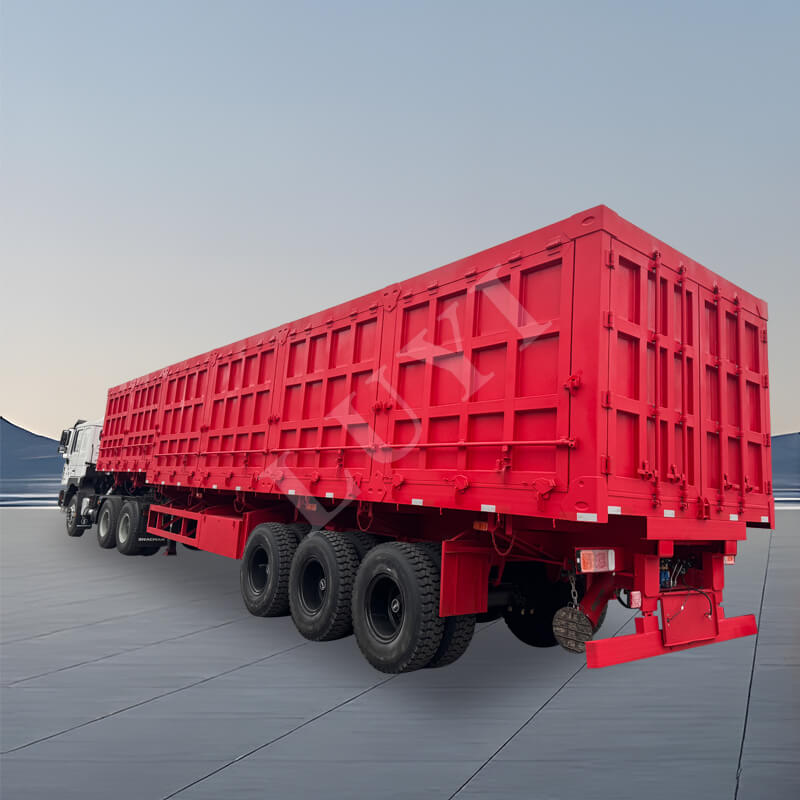 3-Achsen-60-80-Tonnen-Seitenwand-Kippauflieger
