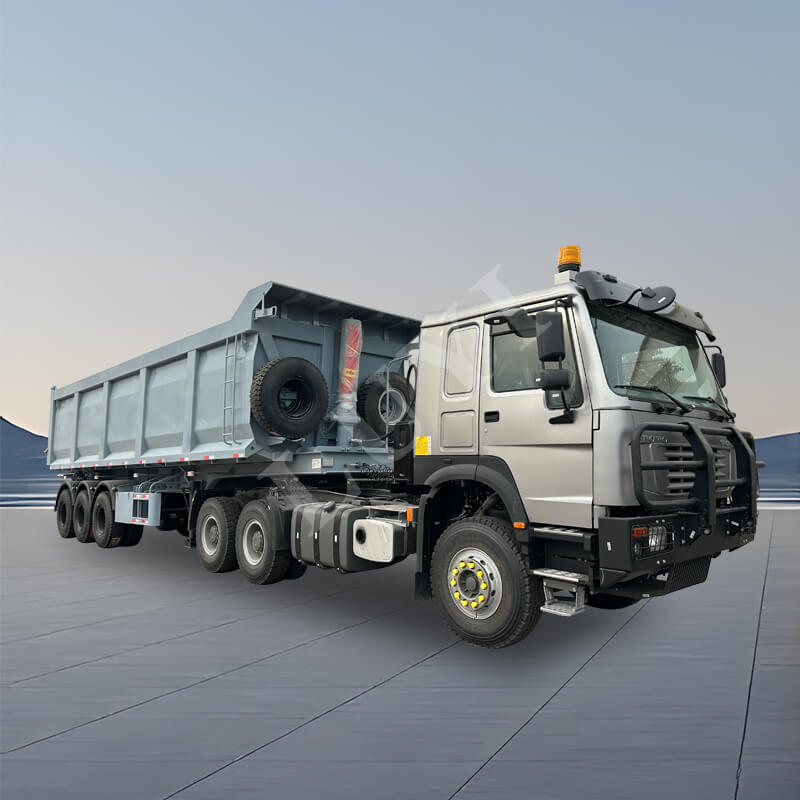 3 Dreiachsiger U-förmiger, seitlich kippbarer Muldenkipper-Ladungsanhänger 3 Dreiachsiger U-förmiger, seitlich kippbarer Muldenkipper-Ladungsanhänger