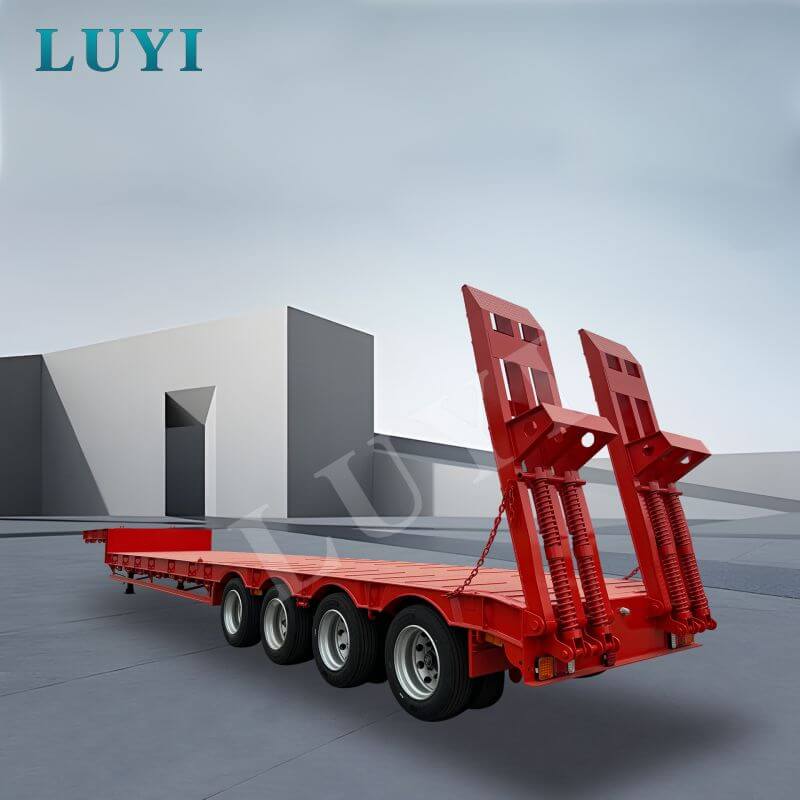 4-achsiger 60-Tonnen-Schwanenhals-Tiefbett-Sattelauflieger