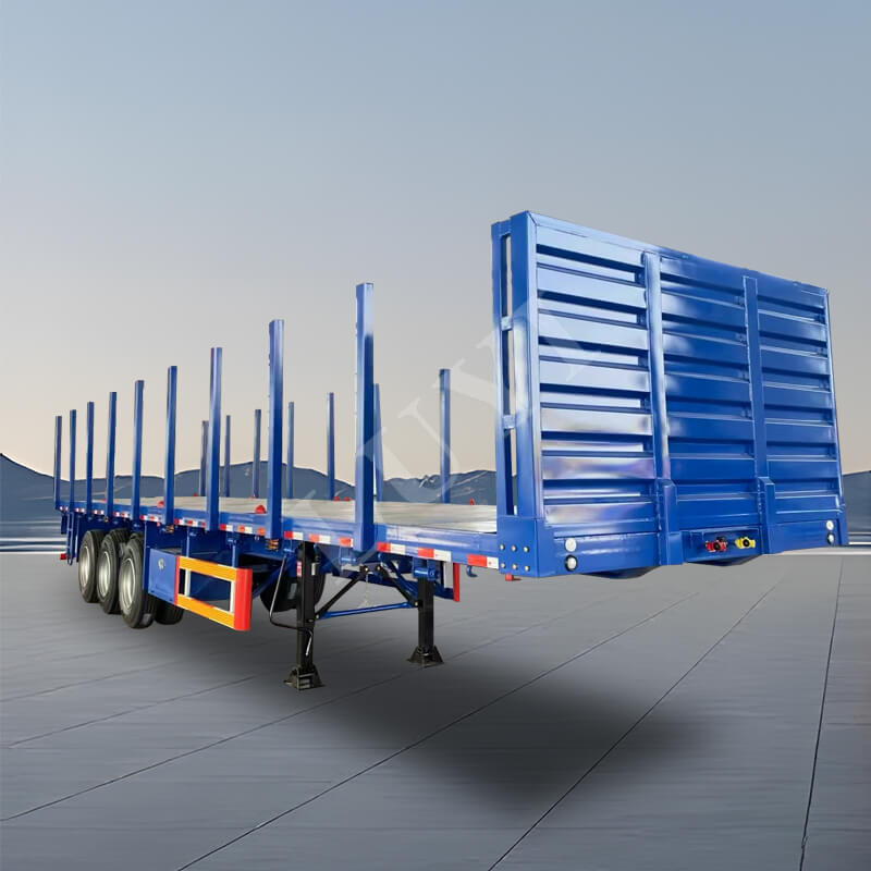 40 Fuß 50 Tonnen 3-Achsen-Stahl-Tiefbett-Sattelauflieger