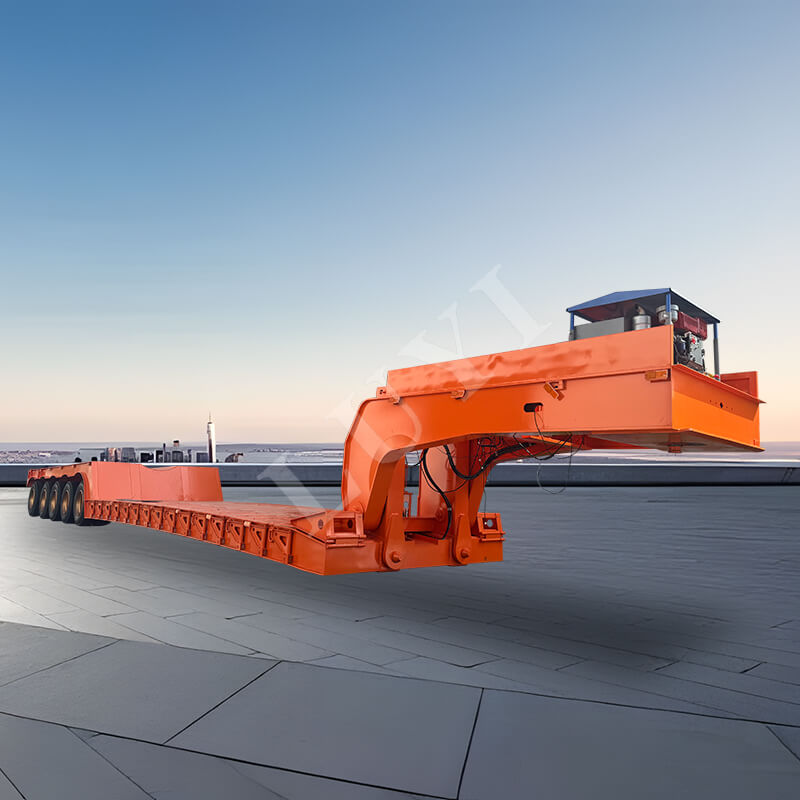 5-achsiger abnehmbarer Schwanenhals-Tieflader