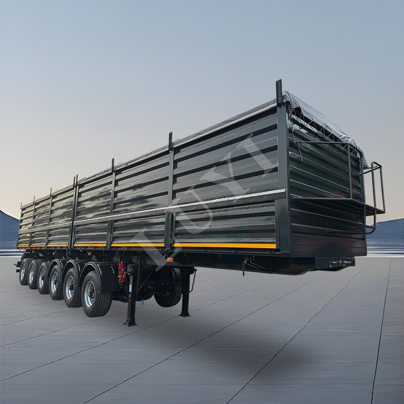 6-Achsen-100-Tonnen-Lastkapazität, maßgeschneiderter Seitenwand-Sattelauflieger 6-Achsen-100-Tonnen-Lastkapazität, maßgeschneiderter Seitenwand-Sattelauflieger