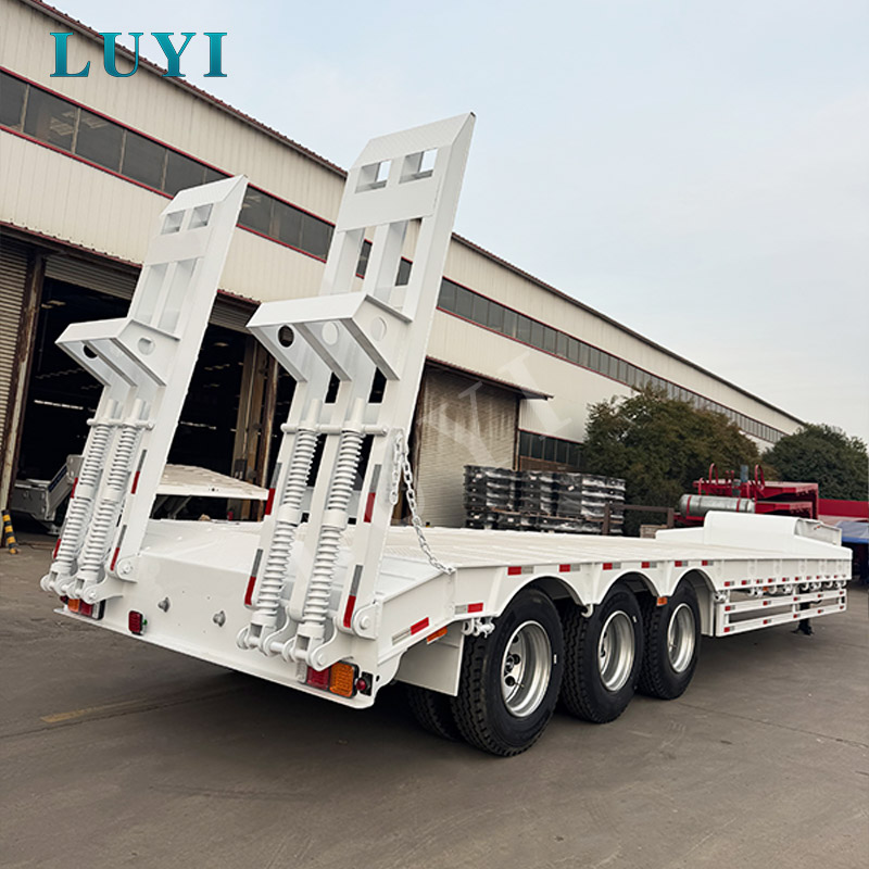 80-Tonnen-Lowboy-Schwanenhals-Tiefbett-Sattelauflieger