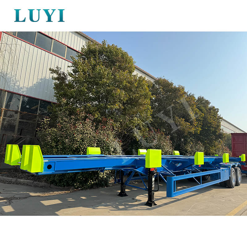 LUYI 60-Tonnen-Dock-Container-Transport-Skelett-Sattelauflieger zu verkaufen