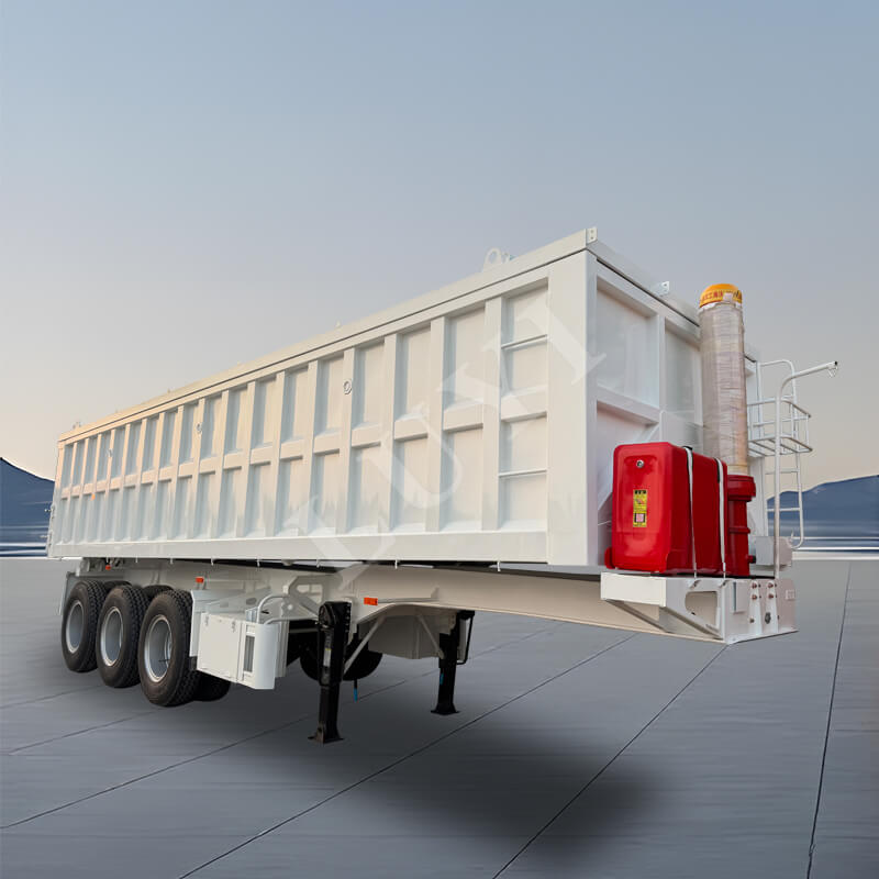Dreiachsiger rechteckiger U-förmiger 60-Tonnen-Sattelauflieger mit Hinterkippung