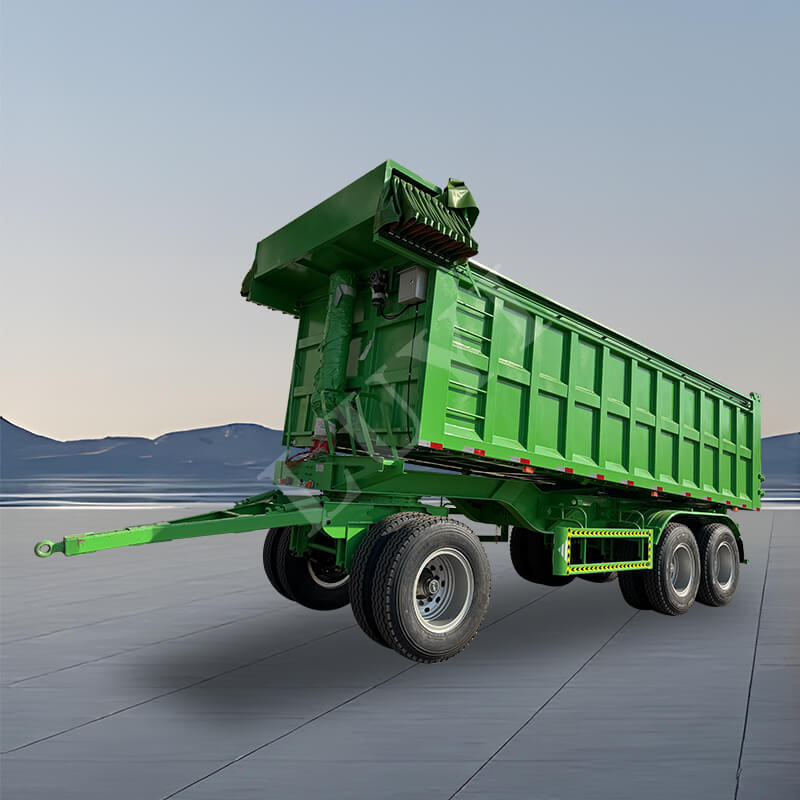 Zweiachsiger rechteckiger 30/50-Kubik-Sattelauflieger mit Heckentladung Zweiachsiger rechteckiger 30/50-Kubik-Sattelauflieger mit Heckentladung